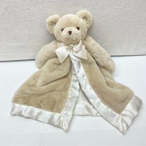 Edgehill Collection Beige/Cream Plush Bear Lovey w/Satin Bow